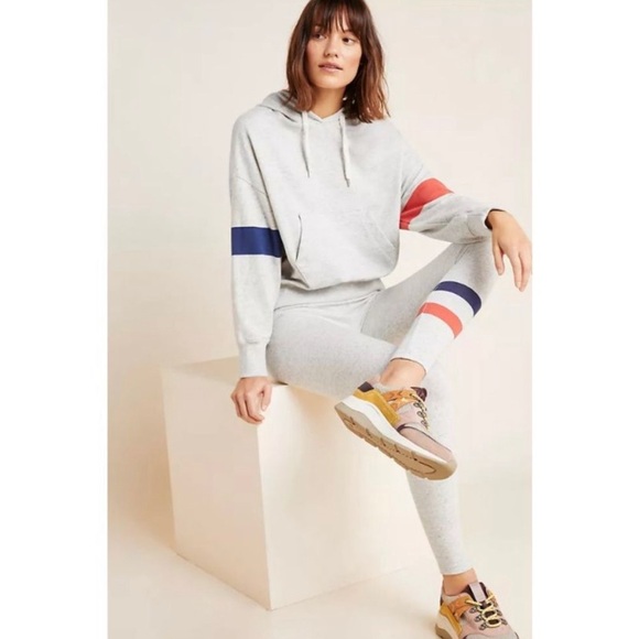 Sundry Pants - Anthropologie Sundry Full Length Striped High Waist Leggings Grey